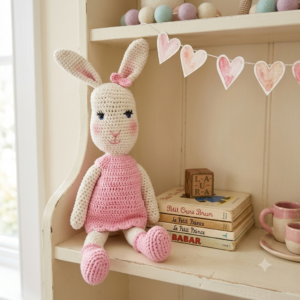 Lapine en robe Rose - Un Brin de Tendresse