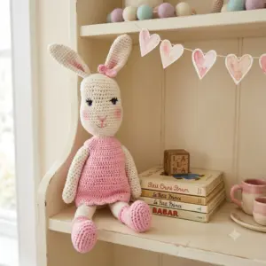 Lapine en robe Rose - Un Brin de Tendresse