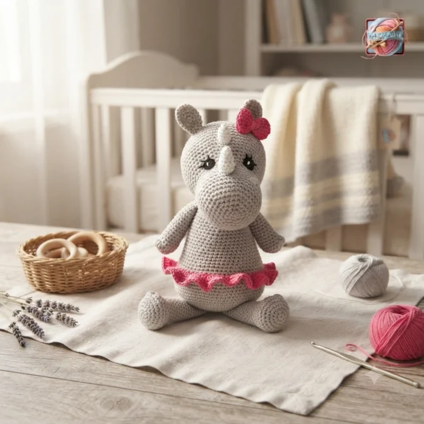 Hollie le Rhinocéros - Doudou Fait Main