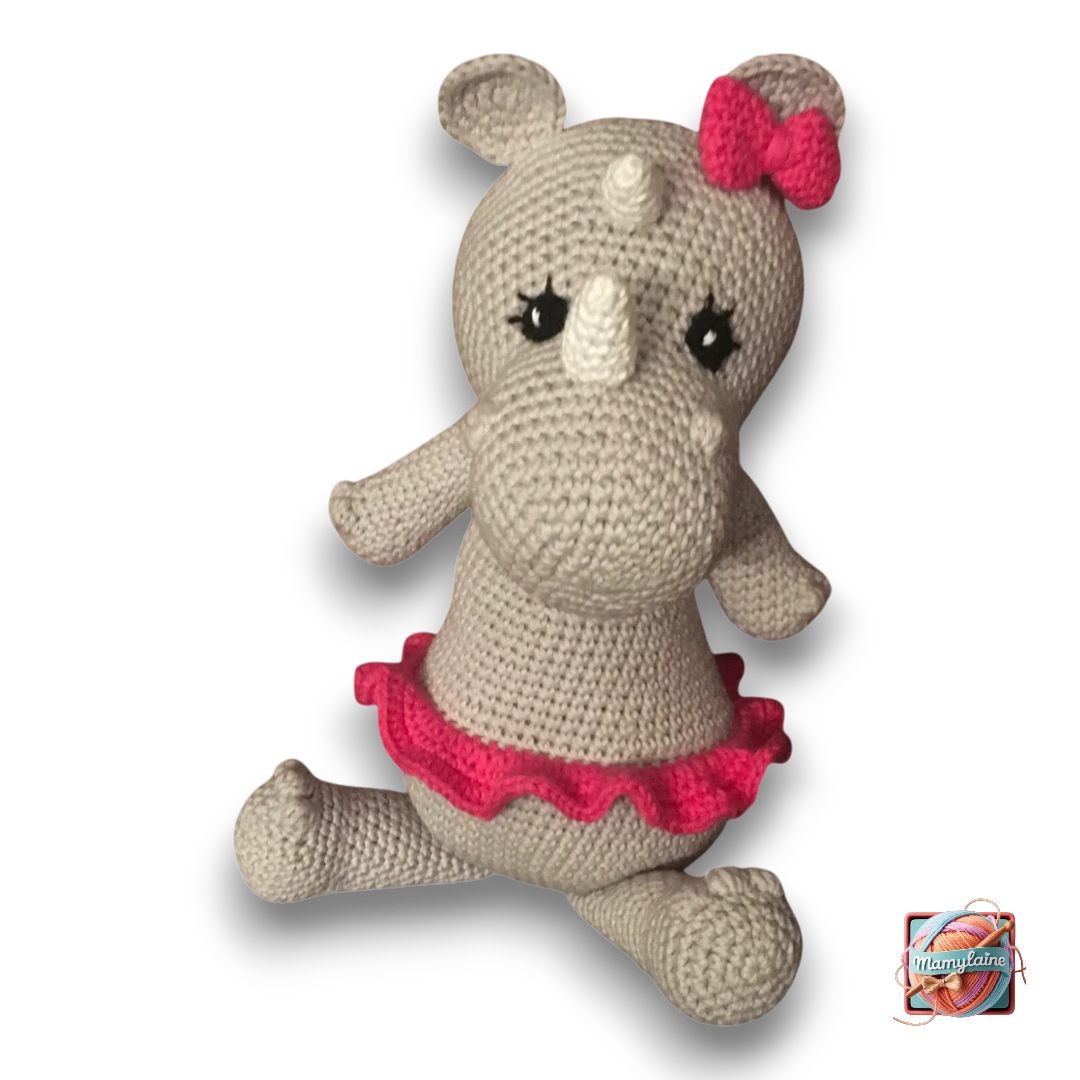 Hollie le Rhinocéros - Doudou Fait Main-1