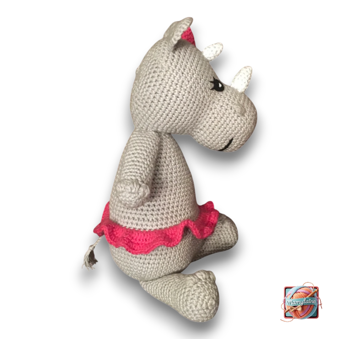 Hollie le Rhinocéros - Doudou Fait Main-2