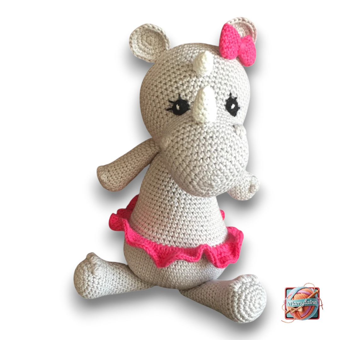 Hollie le Rhinocéros - Doudou Fait Main-3