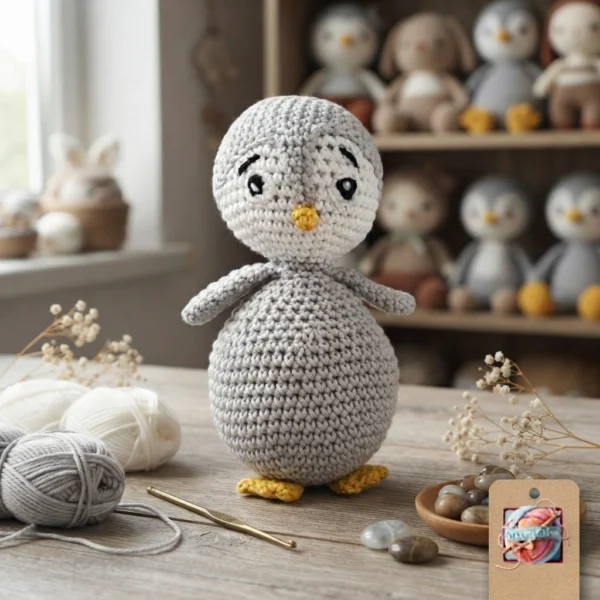 Câlinou le Bébé Pingouin au crochet, fait main - MamyLaine
