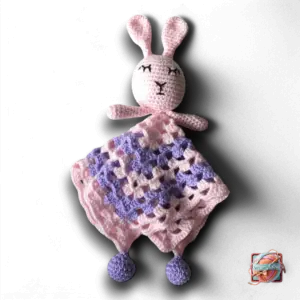 Doudou Lapin Rose et Parme - Câlins Tout Doux(2)