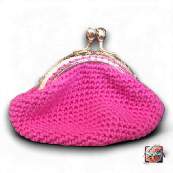 Porte-Monnaie Crochet Rose - Fermoir Vintage