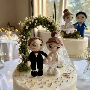 Couple de mariés au crochet de 13 cm, fait main - MamyLaine