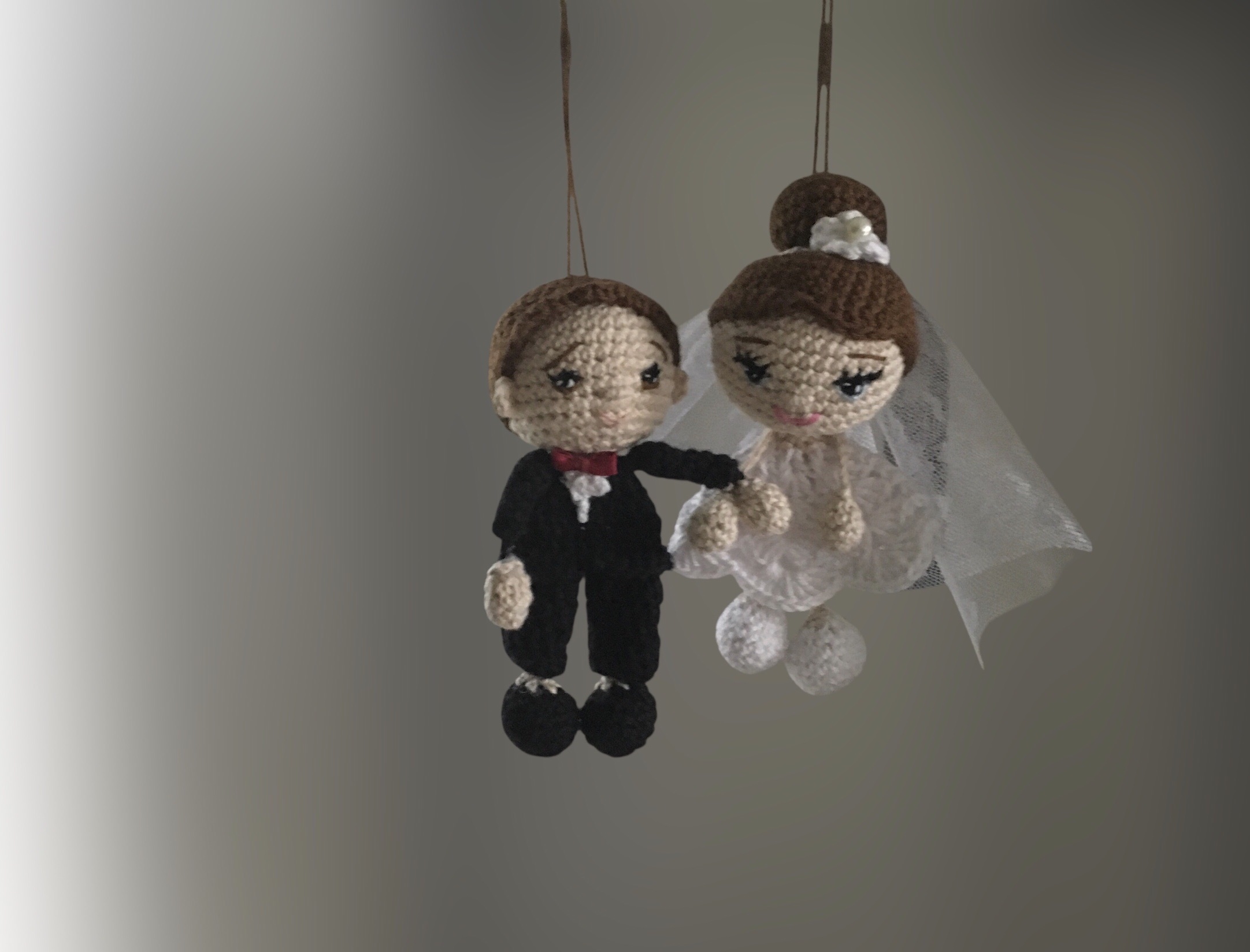 Couple de petite mariée 13 cm faite à la main par MamyLaine – Image 5