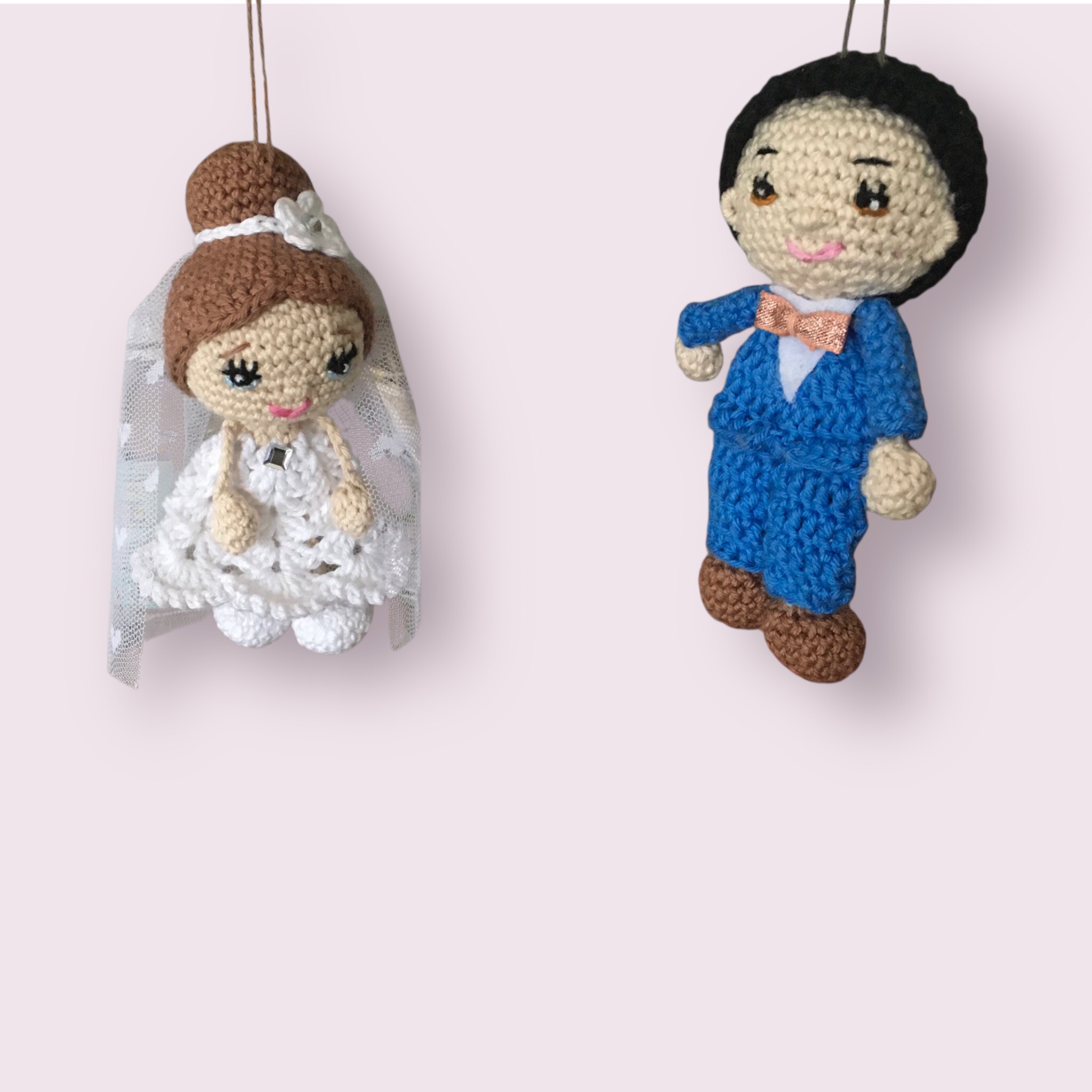 Couple de petite mariée 13 cm faite à la main par MamyLaine – Image 2