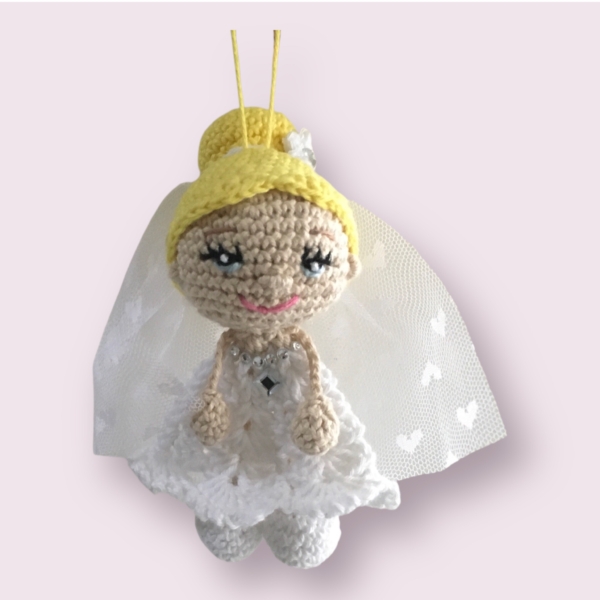 Couple de petite mariée 13 cm faite à la main par MamyLaine – Image 2