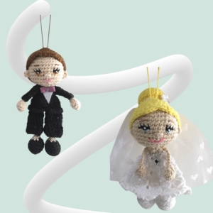 Couple de petite mariée 13 cm faite à la main par MamyLaine