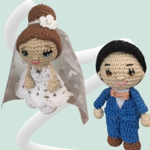 Accueil 5 Couple de petite mariée 13 cm faite à la main par MamyLaine