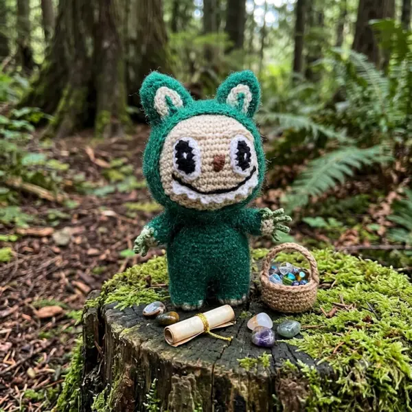 Peluche au crochet façon Labubu fait main - MamyLaine