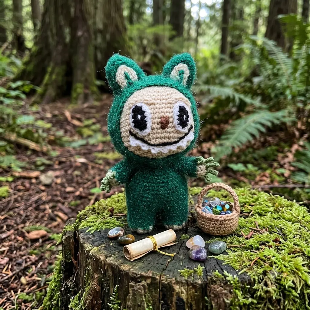 Peluche au crochet façon Labubu fait main - MamyLaine