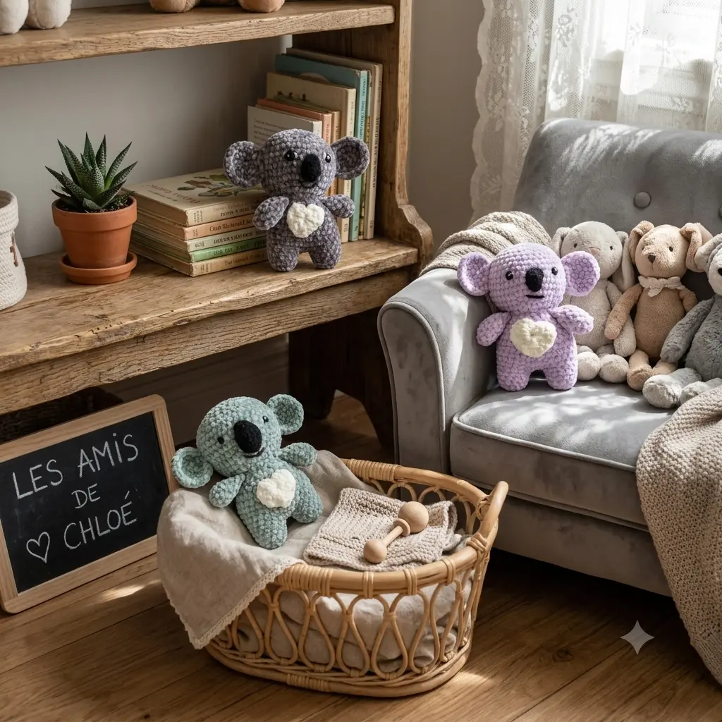 Peluche koala au crochet fait main en Bretagne - MamyLaine