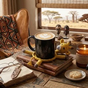 Dessous de tasse girafe jaune au crochet, fait main - MamyLaine