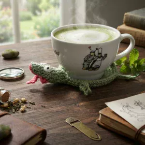 Sous -tasse lézard vert