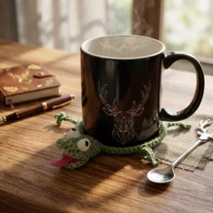Sous -tasse lézard vert