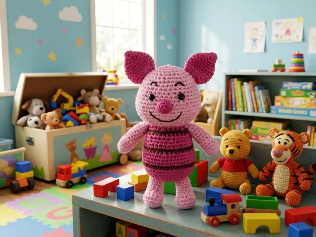 Porcinet au crochet, en situation